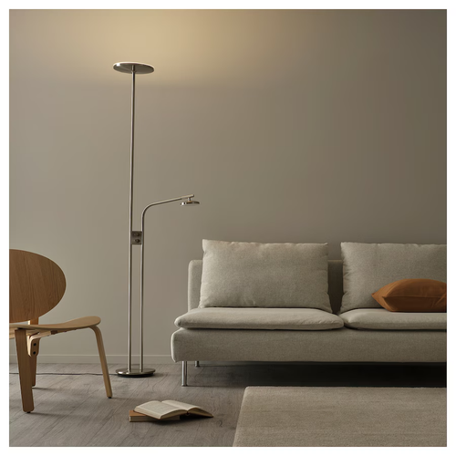 New Ikea ISJAKT LED Floor Uplighter/Reading Lamp, Dimmable/Nickel Plated 71" - Picture 3 of 8