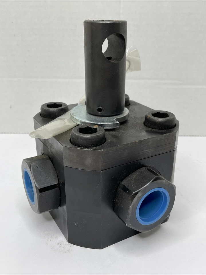 Válvula de bola de 3 vías DMIC BV3H-0750-SD 3/4" SAE diámetro en T dividido 180 acción, 6000 PSI  Foto 4 de 4