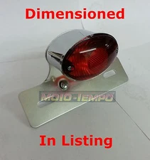 Stop & Tail Chrome Cat Eye Light Complete Custom Bobber Cafe Racer 