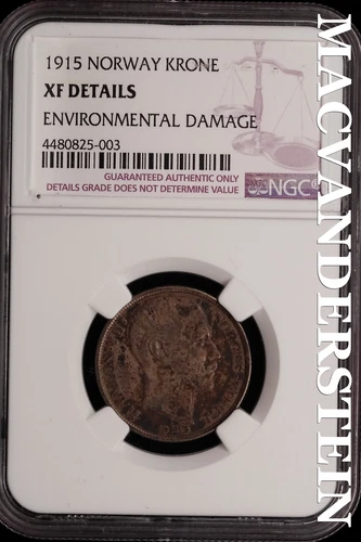Norway: 1915 Krone - NGC XF Details - Scarce No Reserve #SLi792
