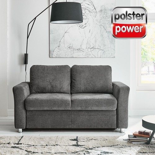 polsterpower Schlafsofa - schwarz - Federkern - mit Liegefunktion Sofa Couch - Bild 1 von 10