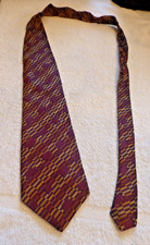 BELLINI New York/Milan "Made in USA" Burgandy/Gold Geometric 100% Silk Tie