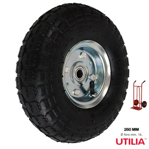 Utilia spare wheel for transport cart camera Daria steel 260 mm