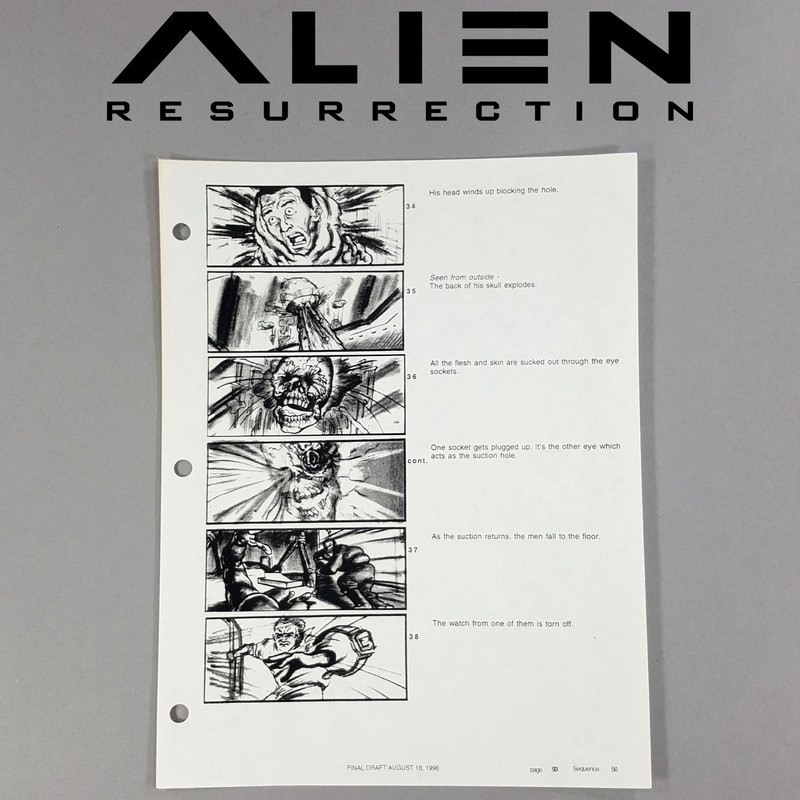 Image 13 of Alien: Resurrection - Production Used Storyboard, Perez's Head Explodes, Prop