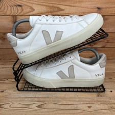 Veja Trainers Womens Size UK 6 Campo White Grey Leather Preppy Casual Shoes