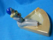 Vintage Ashtray Japan Ceramic Multicolor Clown Porcelain Lusterware