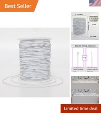 Elastic String for Bracelets, 1 mm x 110 Yards Sturdy Stretchy Elastic Cord f...