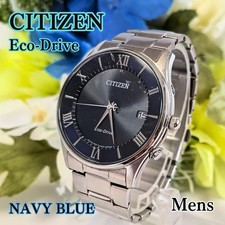 CITIZEN H415-S112907 Wristwatch Solar Quartz 37mm Navy Silver