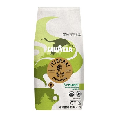 Lavazza Organic Tierra Whole Bean Coffee 2.2 lb Light Roast Italian Blend