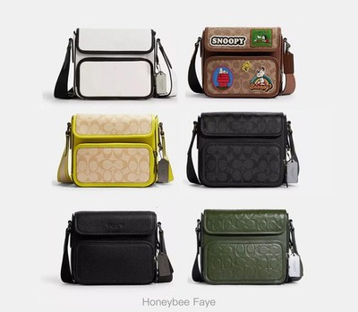 NWT Coach Men's Sullivan Flap Crossbody In Signature Leather