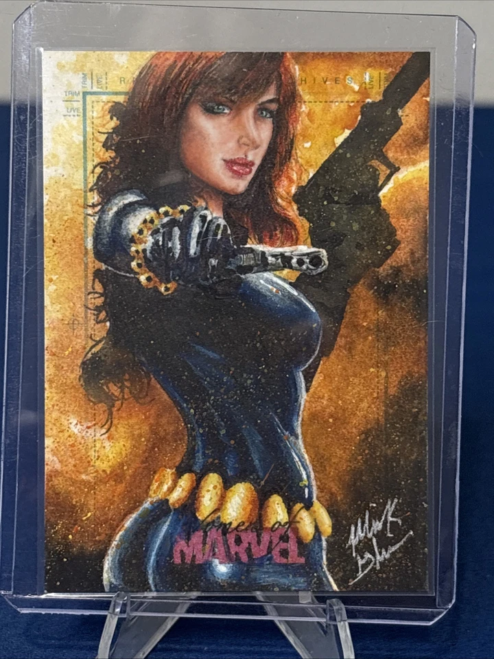 2013 Women of Marvel SketchaFEX Black Widow 1/1 Sketch Card By Mick Glebe - Image 2 of 3