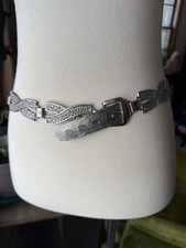 Vintage 90s Y2K Silver Tone Metal Chain Belt Women's Small