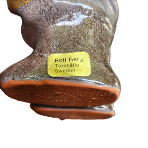 Linterna de cerámica esmaltada firmada por Rolf Berg Torshalla Suecia 7 1/2" Santa GNOME - Imagen 7 de 7