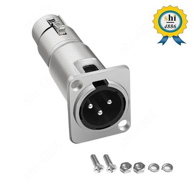 3 pin XLR Male to XLR Female Audio Pass Thru Feed Panel Mount Connector Adapter