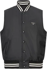 Prada  25FW  Triangular Logo Nylon Fleece Jacket