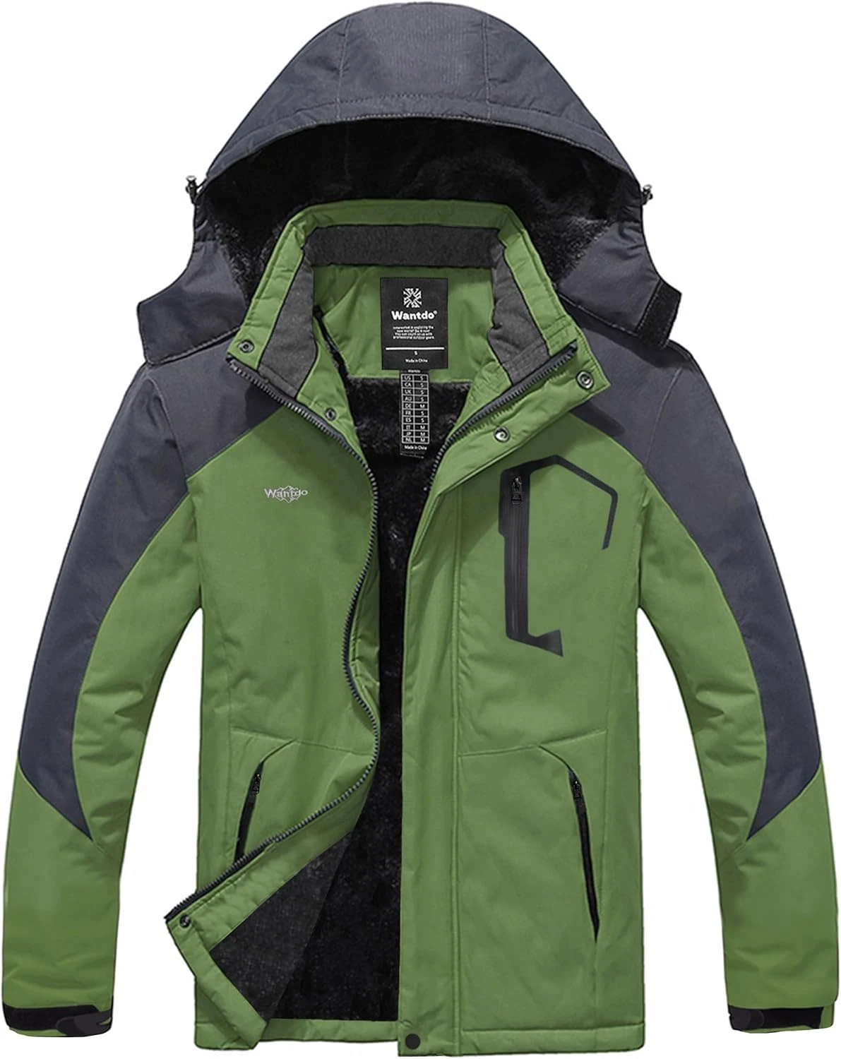 Men'S Mountain Waterproof Ski Jacket Windproof Rain Jacket Winter Warm Hooded Co
