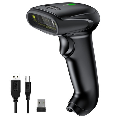 Wireless Barcode Scanner Versatile 2-in-1 (2.4Ghz Wireless+USB 2.0 Wired) Han...