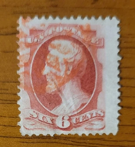 Vintage US Stamp #148 Lincoln Bank Note Used With Red Cancel - CV $27.50