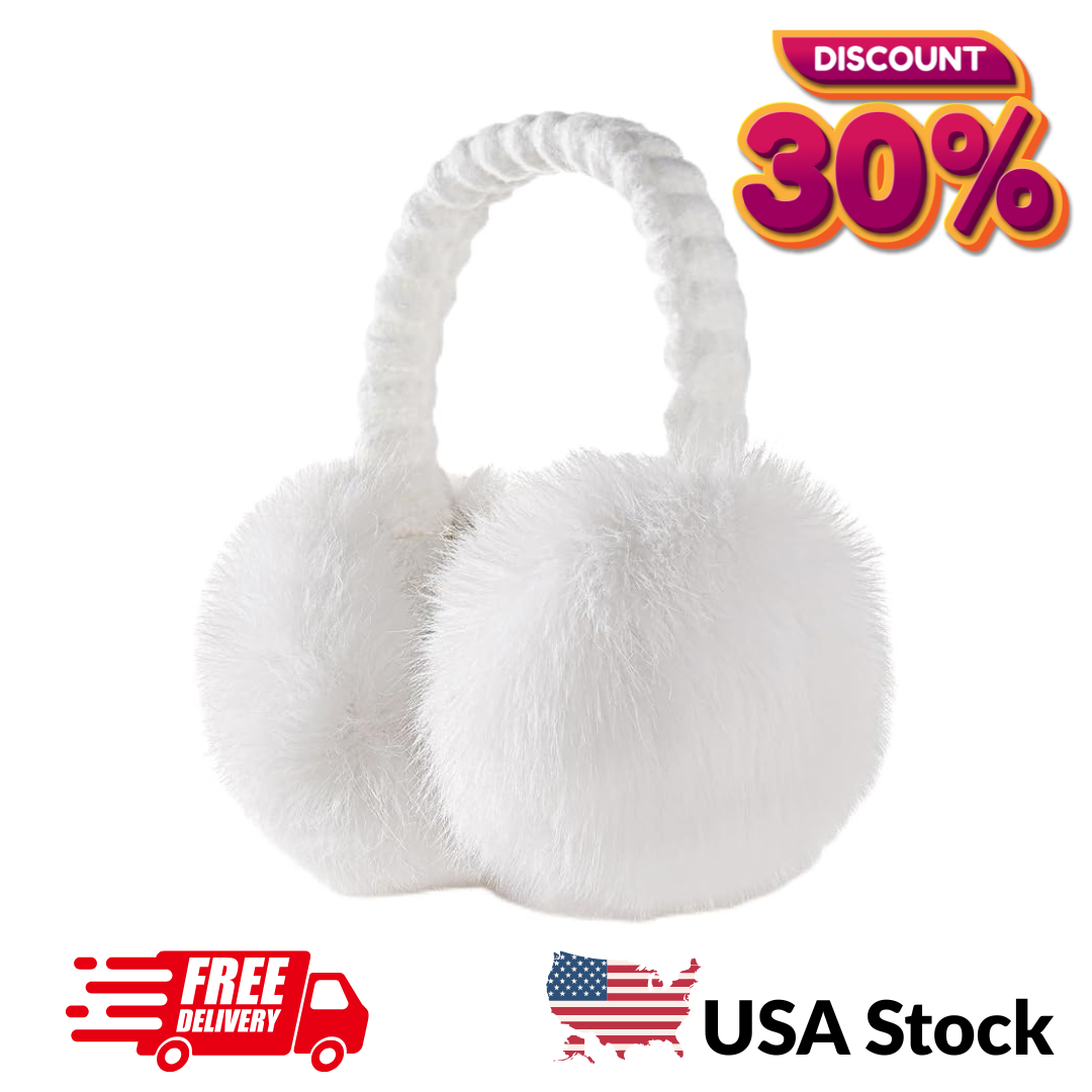 Women's Faux Fur Earmuffs Large Cute Foldable Soft Warm Stylish Winter Ear Muffs