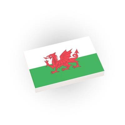 Wales Country Flag - Custom Printed -  Minifig - Brick City - AFOL