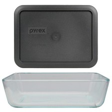 Pyrex 1 7210 3-Cup Glass Dish and 1 7210-PC Charcoal Gray Lid