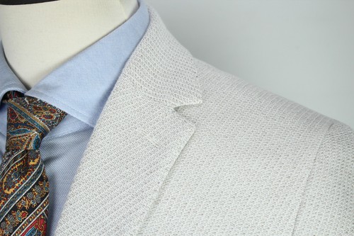 Lux HACKETT Cream White Textured COTTON Sport Coat Blazer Jacket 54IT 44US/UK - Picture 8 of 15