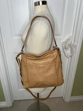 American Leather Co Bag Tan Slouchy Hobo Shoulder Handbag Crossbody Purse Read