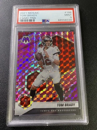 2021 Panini Mosaic Pink Camo🔥Tom Brady🔥#285 Bucs PSA 9 MINT 📈