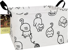 Rectangle Storage Basket Cute Canvas Organizer Bin for Pet/Children Toys, Books,