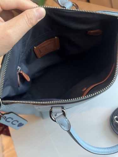 Coach V5/Aqua Elise Polished Pebble Leather Satchel - Picture 9 of 22