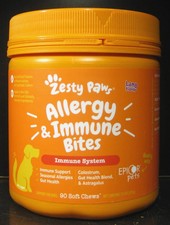 Zesty Paws Allergy Immune Chews - Itchy Skin  Probiotics - 90 Count 4/2027 