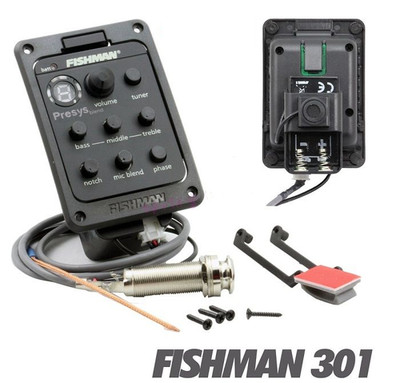 Fishman 301 Presys Piezo Pickup Mic Dual Blend  Preamp EQ Tuner Acoustic Guitars