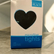 Children’s Place Girls Tights Black Microfiber Toddler 18-24 Months NWOT