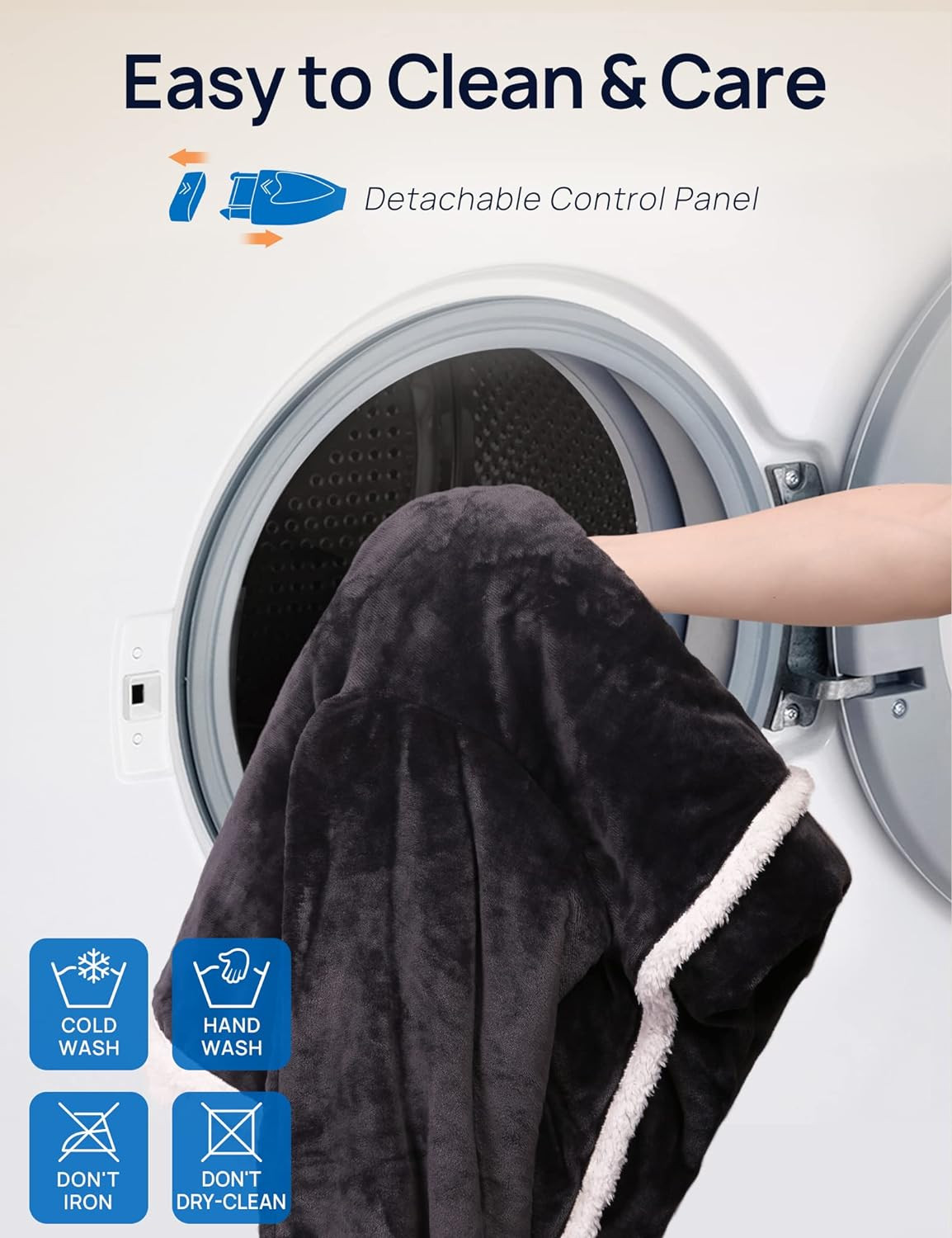 Electric Snuggle Throw Blankets with Foot Pocket, Wearable Heated Blanket with S