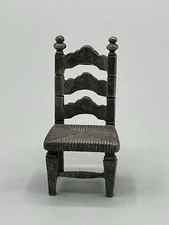 Kleiner Zinn Stuhl PEWTER Puppenstube Zubehör Alt Möbel Puppenhaus Spielzeug