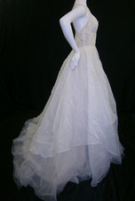 Hayley Paige Custom Sample 6663 Bijou 8-10 Wedding Dress Ivory Lace Organza