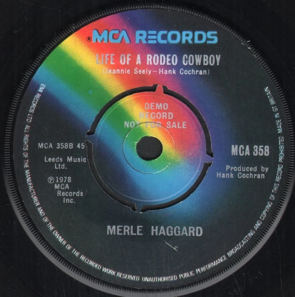 Merle Haggard I'm Always On A Mountain When I Fall 7" vinyl UK MCA 1978 Four - Image 2 of 2