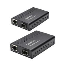 10G Mini Media Coverter, 10 Gigabit Fiber to 10Gb Copper UTP Media Converter,...
