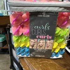 Conair Soft Foam Rollers 48 Pack Bouncy Curls Assorted Colors Hair Styling