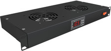 2U Rack Mount Cooling Fan System with Digital Temp Control  Overheat Alarm