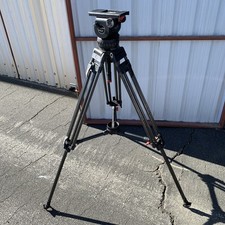 Sachtler Video 18P Head  5386 CF Legs  7007 Spreader  Tie Down Knob.