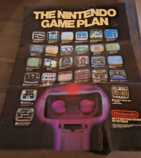Vintage 1986 The Nintendo Game Plan Size 11”x16” NES Poster Folded Insert