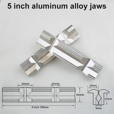 1pair CNC Milling Steel Vise Hard Jaw Fixture V-Type Jaw Aluminum Alloy 5" New