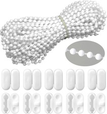 Hariendny 10m 32.8ft Roller Blind Bead Chain Replacement Connectors White New