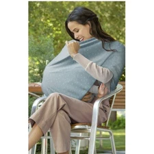 Munchkin Brica Antimicrobial Nursing Car seat Cover Gray White Dot Print Snaps