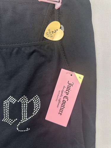 Juicy Couture Intimates Pajamas Women XL Black 2 Piece Set Shorts Cami - Picture 3 of 13