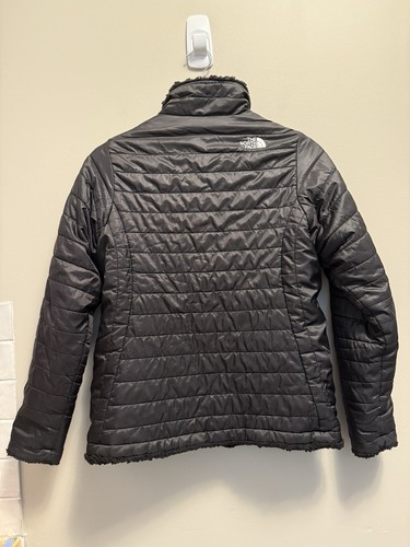 The North Face Jacket Reversible Mossbud Swirl Black Girls Size XL 16/18 READ - Picture 2 of 10