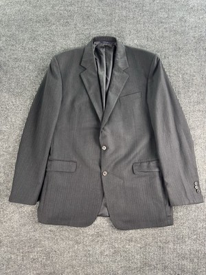 Brooks Brothers Jacket 44 L Gray Wool Herringbone Madison 1818 Saxxon Designer