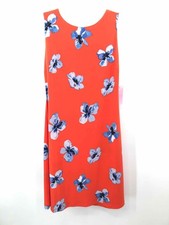 Pre-Owned Tommy Hilfiger Orange Size 4 Floral Short Sleeveless Dress