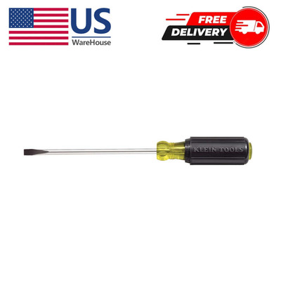 1/4 in Cabinet-Tip Flat Head Screwdriver, Klein Tools 605-6, Heavy-Duty 6'' Shank